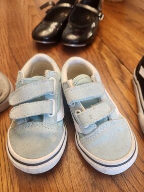 Vans Toddler Light Blue Velcro Skate Sneakers